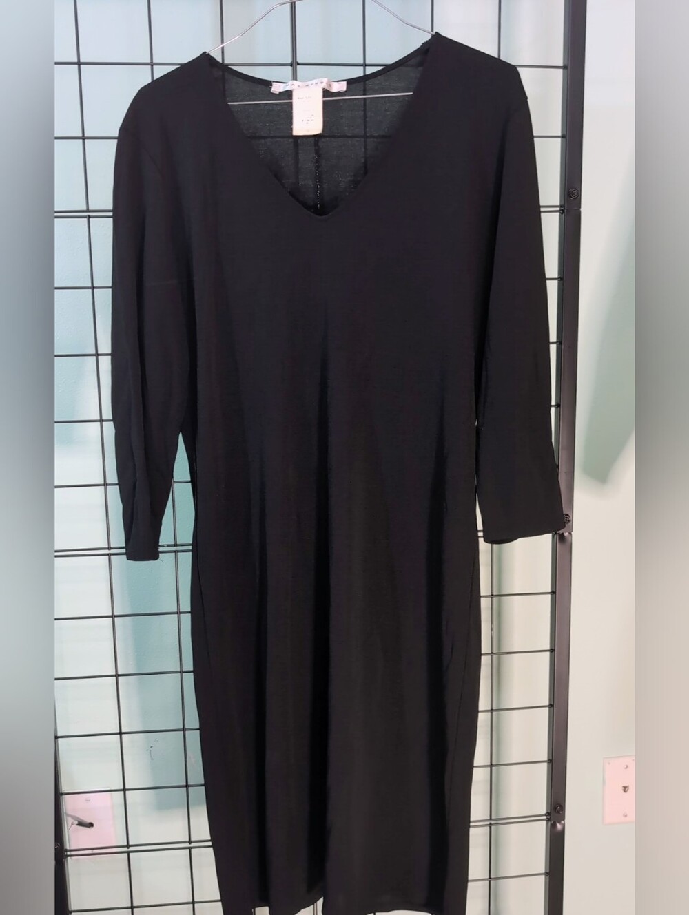 Max Studio Black Vintage-Inspired Semi-Sheer Midi Dress XL Runs Small